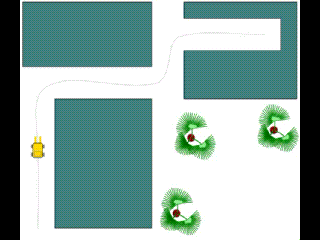 Symbol animated along a path in the editor