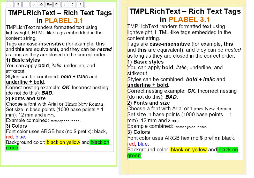 Rich text TEDWRichText